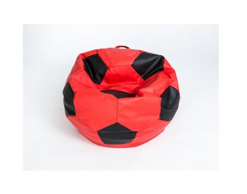 Кресло-мешок Мяч большой Экокожа красно-черное в Урае - uray.mebel-74.com | фото