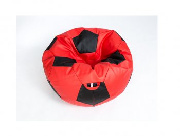 Кресло-мешок Мяч большой Экокожа красно-черное в Урае - uray.mebel-74.com | фото