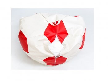 Кресло-мешок Мяч большой Экокожа бело-красное в Урае - uray.mebel-74.com | фото