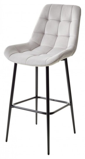 Барный стул ХОФМАН, цвет H-09 Светло-серый, велюр / черный каркас М-City в Урае - uray.mebel-74.com | фото