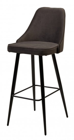 Барный стул NEPAL-BAR ГРАФИТ #14, велюр/ черный каркас (H=78cm) М-City в Урае - uray.mebel-74.com | фото