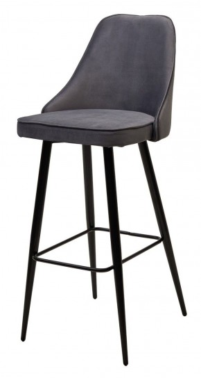 Барный стул NEPAL-BAR СЕРЫЙ #27, велюр/ черный каркас (H=78cm) М-City в Урае - uray.mebel-74.com | фото