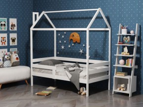 Детская кровать-домик из массива березы Соня-6 (800*1600) Белый/Лак в Урае - uray.mebel-74.com | фото