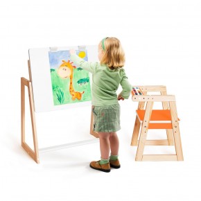 Детская растущая парта и стул Я САМ "Краски" (Оранжевый) в Урае - uray.mebel-74.com | фото