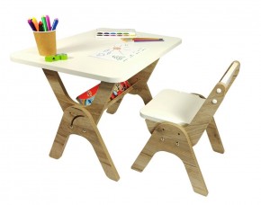 Детский растущий стол-парта и стул Я САМ "Умка" (Дуб/Серый) в Урае - uray.mebel-74.com | фото
