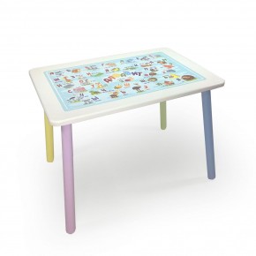 Детский стол с накладкой Алфавит (Белый/Цветной) в Урае - uray.mebel-74.com | фото