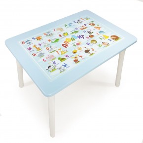 Детский стол с накладкой Алфавит  (Голубой/Белый) в Урае - uray.mebel-74.com | фото