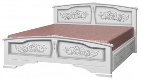 ЕЛЕНА Кровать из массива 1400 (Белый жемчуг) с 2-мя ящиками в Урае - uray.mebel-74.com | фото