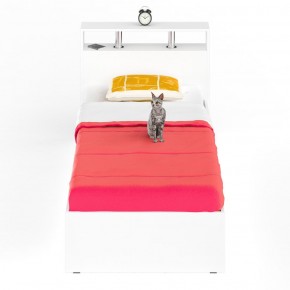 Камелия Кровать 0900, цвет белый, ШхГхВ 93,5х217х78,2 см., сп.м. 900х2000 мм., без матраса, основание есть в Урае - uray.mebel-74.com | фото