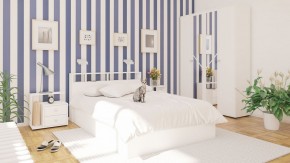 Камелия Кровать 1400, цвет белый, ШхГхВ 143,5х217х78,2 см., сп.м. 1400х2000 мм., без матраса, основание есть в Урае - uray.mebel-74.com | фото