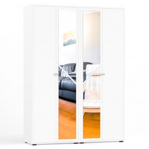 Камелия Шкаф 4-х створчатый, цвет белый, ШхГхВ 160х48х220 см., универсальная сборка, можно использовать как два отдельных шкафа в Урае - uray.mebel-74.com | фото