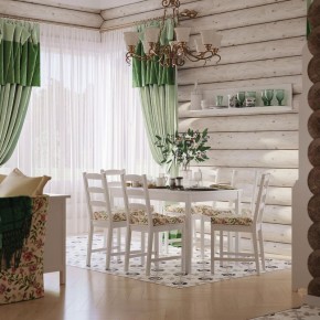 Комлект Вествик обеденный стол и четыре стула, массив сосны, цвет белый в Урае - uray.mebel-74.com | фото