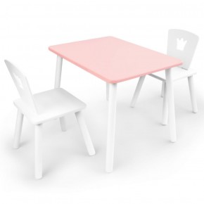 Комплект детской мебели стол и два стула Корона  (Розовый/Белый/Белый) в Урае - uray.mebel-74.com | фото