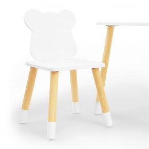 Комплект детской мебели стол и два стула Мишутка (Белый/Белый/Береза) в Урае - uray.mebel-74.com | фото
