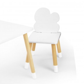 Комплект детской мебели стол и два стула Облачко (Белый/Белый/Береза) в Урае - uray.mebel-74.com | фото