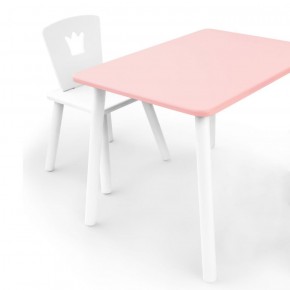 Комплект детской мебели стол и стул Корона (Розовый/Белый/Белый) в Урае - uray.mebel-74.com | фото