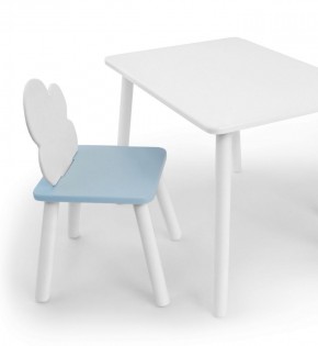 Комплект детской мебели стол и стул Облачко (Белый/Голубой/Белый) в Урае - uray.mebel-74.com | фото