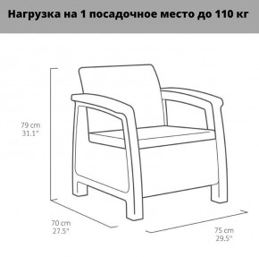 Комплект мебели Корфу Рест (Corfu Rest - without table) капучино-песок в Урае - uray.mebel-74.com | фото
