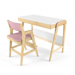 Комплект растущий стол и стул с чехлом 38 попугаев «Вуди» (Белый, Береза, Розовый) в Урае - uray.mebel-74.com | фото