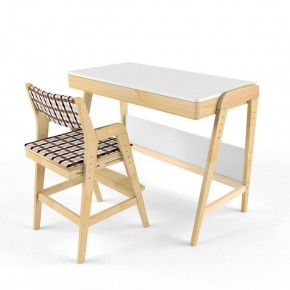 Комплект растущий стол и стул с чехлом 38 попугаев «Вуди» (Белый, Без покрытия, Клетка) в Урае - uray.mebel-74.com | фото