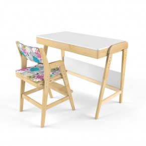 Комплект растущий стол и стул с чехлом 38 попугаев «Вуди» (Белый, Без покрытия, Мечта) в Урае - uray.mebel-74.com | фото