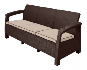 Комплект уличной мебели Yalta Premium Terrace Triple Set (Ялта) шоколадный (+подушки под спину) в Урае - uray.mebel-74.com | фото