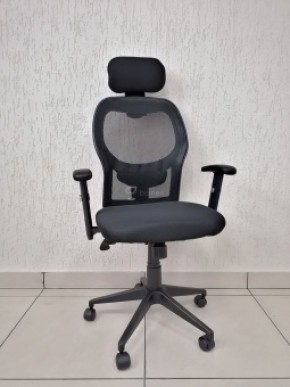 Кресло Barneo K-128 для персонала (черная ткань черная сетка) в Урае - uray.mebel-74.com | фото