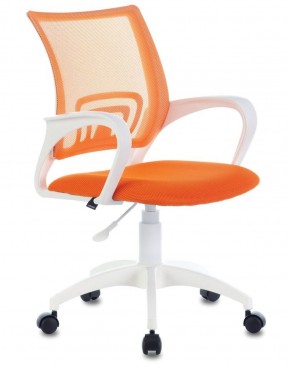 Кресло BRABIX "Fly MG-396W", пластик белый, сетка, оранжевое, 532401, MG-396W_532401 в Урае - uray.mebel-74.com | фото