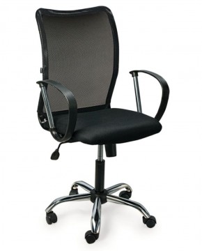 Кресло BRABIX "Spring MG-308" (хром, ткань черная) 531403 в Урае - uray.mebel-74.com | фото