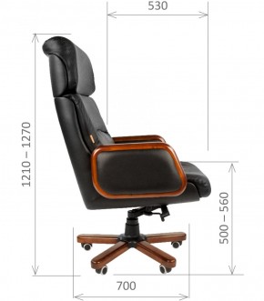 Кресло для руководителя CHAIRMAN 417 (Натуральная кожа) Черное в Урае - uray.mebel-74.com | фото