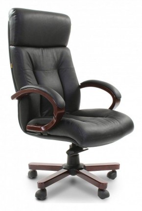 Кресло для руководителя Chairman 421 черный/орех темный, черный в Урае - uray.mebel-74.com | фото