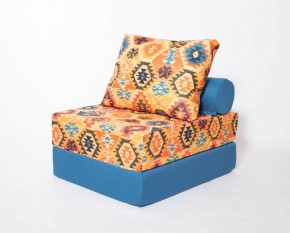 Кресло-кровать-пуф бескаркасное Прайм (мехико желтый-морская волна) в Урае - uray.mebel-74.com | фото