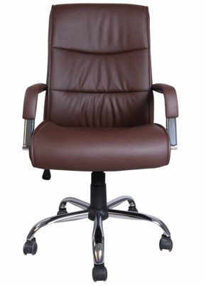 Кресло офисное BRABIX "Space EX-508" (экокожа, хром, коричневое) 531164 в Урае - uray.mebel-74.com | фото