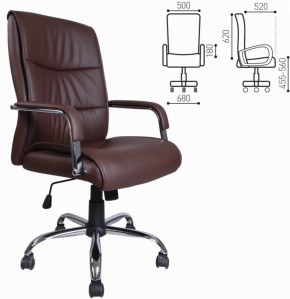 Кресло офисное BRABIX "Space EX-508" (экокожа, хром, коричневое) 531164 в Урае - uray.mebel-74.com | фото