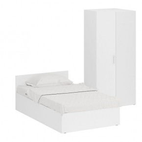Кровать 1200 + Шкаф угловой Стандарт, цвет белый, ШхГхВ 123,5х203,5х70 + 81,2х81,2х200см., сп.м. 1200х2000 мм., без матраса, основание есть в Урае - uray.mebel-74.com | фото