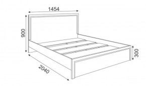 Кровать 1.4 М16 Стандарт с настилом Беатрис (Орех гепланкт) в Урае - uray.mebel-74.com | фото