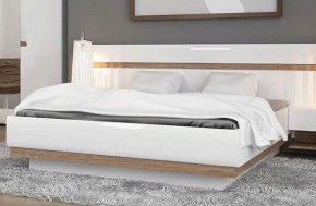 Кровать 140/TYP 91-01 с подъемником, LINATE ,цвет белый/сонома трюфель в Урае - uray.mebel-74.com | фото