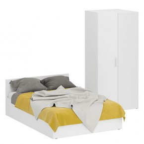 Кровать 1400 + Шкаф угловой Стандарт, цвет белый, ШхГхВ 143,5х203,5х70 + 81,2х81,2х200см., сп.м. 1400х2000 мм., без матраса, основание есть в Урае - uray.mebel-74.com | фото