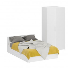 Кровать 1400 + Шкаф угловой Стандарт, цвет белый, ШхГхВ 143,5х203,5х70 + 81,2х81,2х200см., сп.м. 1400х2000 мм., без матраса, основание есть в Урае - uray.mebel-74.com | фото
