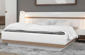 Кровать 160/TYP 92, LINATE ,цвет белый/сонома трюфель в Урае - uray.mebel-74.com | фото