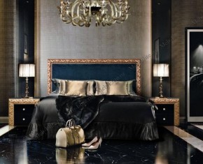 Кровать 2-х спальная (1,6 м) Тиффани Premium черная/золото с мягким элементом (Антрацит) с подъемным механизмомарт (ТФКР-3[3](П) в Урае - uray.mebel-74.com | фото