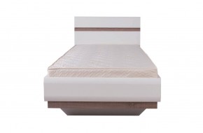Кровать 90/TYP 90, LINATE ,цвет белый/сонома трюфель в Урае - uray.mebel-74.com | фото