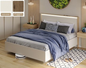 Кровать (Бело-серый U775 ST9/Дуб Галифакс Табак) 1400 в Урае - uray.mebel-74.com | фото