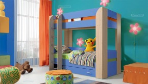 Кровать детская 2-х ярусная Юниор-6 с ящиком ЛДСП (800*1900) в Урае - uray.mebel-74.com | фото