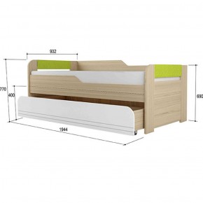 Кровать двухуровневая + подлокотники Стиль № 900.1 NEW (туя светлая/лайм) в Урае - uray.mebel-74.com | фото