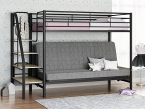 Кровать двухъярусная с диваном "Мадлен-3" (Черный/Серый) в Урае - uray.mebel-74.com | фото