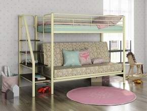 Кровать двухъярусная с диваном "Мадлен-3" (Белый/Фиолетовы) в Урае - uray.mebel-74.com | фото