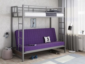 Кровать двухъярусная с диваном "Мадлен" (Серый/Фиолетовый) в Урае - uray.mebel-74.com | фото