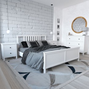 Кровать Ф-156.02 двухспальная 160х200 из массива сосны, цвет белый в Урае - uray.mebel-74.com | фото