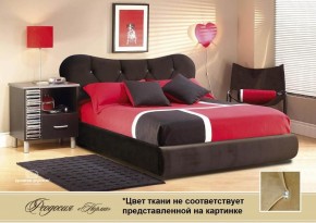 Кровать Феодосия 1400 со стразами в к/з "Классик 307 коричневый" (серия Норма) +основание +ПМ в Урае - uray.mebel-74.com | фото
